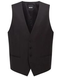 HUGO - Kostuums ,Zwart ,Stijlvolle Vest Voor Mannen - Lyst