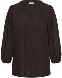 Kaffe - Overhemden ,Bruin ,Kccacanna Blouse - Lyst
