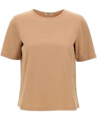 Herno - Tops ,Katoen T-Shirt Met Zijknopen - Lyst