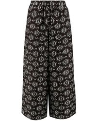 Weekend by Maxmara - Zijden Broek Met Wijde Pijpen Bruin - Lyst