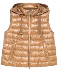 Herno - Jassen ,Bruin ,Katoen Polyamide Katoen Gewatteerd Vest - Lyst