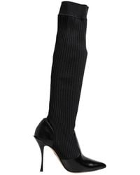 Dolce & Gabbana - Knit Overtheknee Heel Boots - Lyst