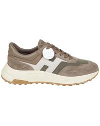 Hogan - Hyperlight Taupe Suede-Leather Low-Top Sneakers - Lyst