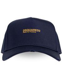 DSquared² - Accessoires ,Blauw ,Katoen Pet Met Klep - Lyst
