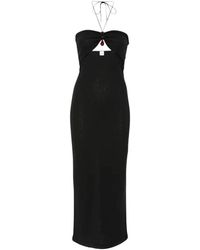 Nanushka - Halterneck Jurk Met Uitsnijding, Midi Lengte - Lyst