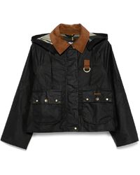 Barbour - Chaqueta Erma Negra Con Capucha Desmontable, Mujer, Talla - Lyst
