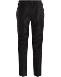 PT01 - Broeken ,Zwart ,Katoen Tailored Front Crease Broeken - Lyst