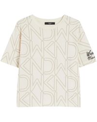 Weekend by Maxmara - Tops ,Katoen Biologisch Katoenen Boxy T-Shirt Met All Over Print En Borduursel - Lyst