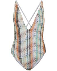 Missoni - Badmode ,Veelkleurig ,Badpak Uit Één Stuk Met Lurexdraad - Lyst