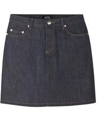 A.P.C. - Denim Skirts - Lyst