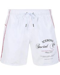 Iceberg - Badmode ,Wit ,Boxer Zwemshorts Met Print - Lyst