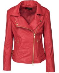 Onstage Biker Leather Jacket - Rood