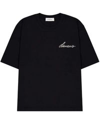 Laneus - Tops ,Zwart ,Katoen Jersey Slogan T-Shirt 100% Katoen - Lyst