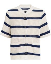 Brunello Cucinelli - Katoenen Gestreepte Vest Met Korte Mouwen - Lyst