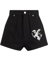 Alberta Ferretti - Korte Broeken ,Zwart ,Denim Denim Shorts - Lyst