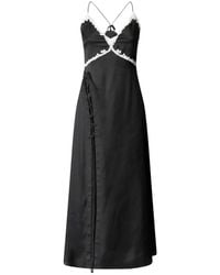 Pinko - Slit And Lace Inserts Long Dress - Lyst