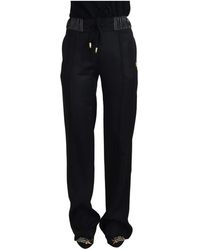 Dolce & Gabbana - Zwarte Katoenen Rechte Fit Broek - Lyst