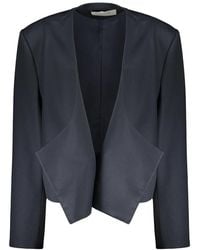 Low Classic - Jassen ,Blauw ,Wol Gestructureerde Wollen Blend Blazer - Lyst