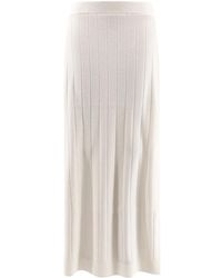 Max Mara - Rokken ,Wit ,Kasjmier Sante Midi Rok - Lyst