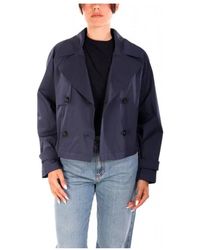 Marella - Jassen ,Blauw ,Leer Trenchcoat - Lyst