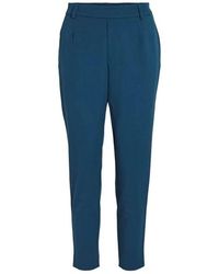 Vila - Pantaloni blu da donna - Lyst