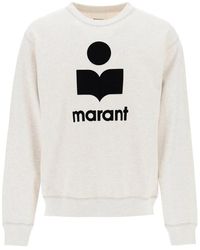 Isabel Marant - Flocked logo crew-neck sweatshirt - Lyst
