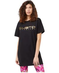 Custoline - Schwarzes oversized front print t-shirt - Lyst