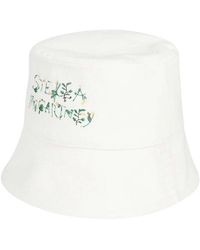 Stella McCartney - Bestickte Logo Baumwoll-Eimer-Hut - Lyst