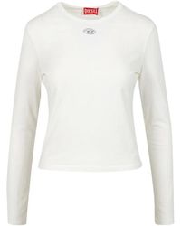 DIESEL - Tops ,Wit ,Katoen T-Shirts En Polo's - Lyst