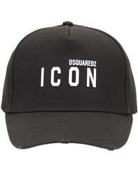 DSquared² - Accessoires ,Zwart ,Katoen Baseball Cap - Lyst