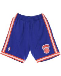 Mitchell & Ness - Fitness ,Blauw ,Polyester Nba Swingman Basketball Shorts Knicks - Lyst