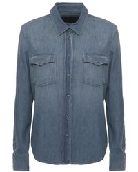 Dondup - Overhemden ,Blauw ,Denim Regular-Fit Overhemd Van Stug Denim - Lyst