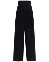 Max Mara - Velvet Wide Leg Pants - Lyst
