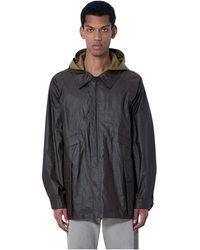 Lemaire - Jassen ,Bruin ,Katoen Hooded Waxed Jacket - Lyst