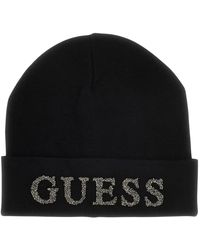Guess - Zwarte Beanie Hoed Voor Gok - Lyst