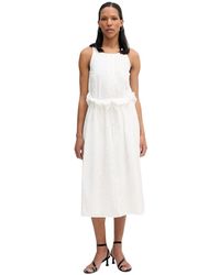 Isabelle Blanche - Kleedjes ,Wit ,Katoen Maxi Jurk Met Wijde Rok - Lyst