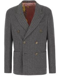 Etro - Jassen ,Grijs ,Katoen Blazer - Lyst