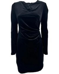 Ralph Lauren - Vestido negro de terciopelo con abertura en el escote - Lyst