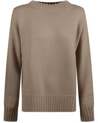 Drumohr - Truien & Vesten ,Bruin ,Wol Over Round Neck Sweater - Lyst
