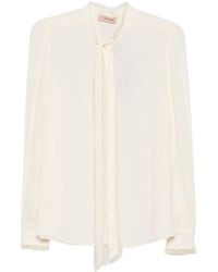 Twinset - Blouse Met Pareldetails En Knopen - Lyst