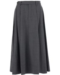 Brunello Cucinelli - Geplooide Monili-Versierde Midi Rok - Lyst