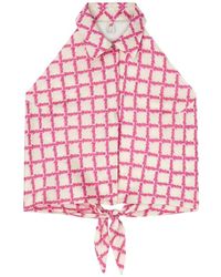 Palm Angels - Net Logo Open Back Shirt - Lyst