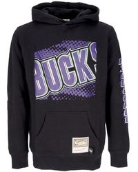 Mitchell & Ness - Hoodies & Sweatvesten ,Zwart ,Katoen Nba Big Face Hoodie Zwart - Lyst