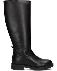 Notre-v - Schwarze Lederstiefel Mit Goldenen Details - Lyst