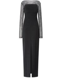 Genny - Langes Cady-Kleid Mit Mesh-Ärmeln - Lyst