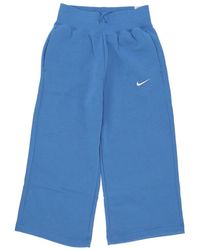Nike - Fitness ,Blauw ,Katoen Fleece Trainingsbroek Phoenix Star Blauw - Lyst