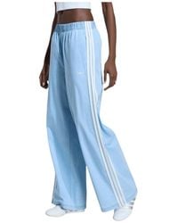 adidas - Fitness ,Blauw ,Denim Summer Glow Denim Wide Leg Pants - Lyst