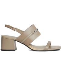 Calvin Klein - Leather Heeled Sandals - Lyst