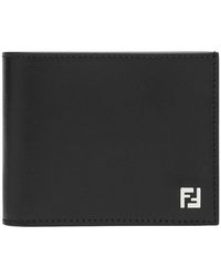 Fendi - Accessoires ,Zwart ,Katoen Squared Ff Bi-Fold Wallet - Lyst