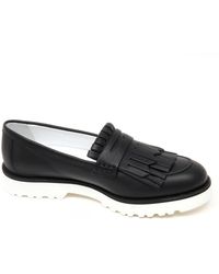 Hogan - Schoenen ,Zwart ,Leer Loafers Met Franjes - Lyst